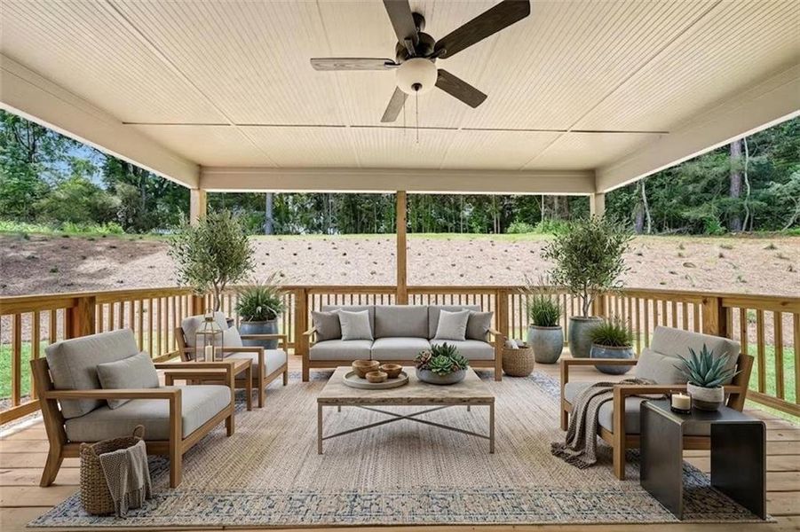 Exterior details and patio area of a home in Steeplechase, Hoschton (Image 3).