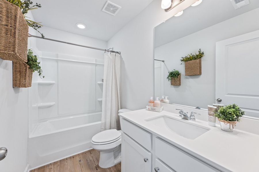 new construction home bathroom in crosby