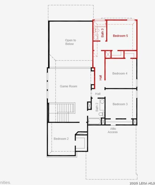 2D floor plan layout of this home in Davis Ranch, San Antonio, TX (Image 3).