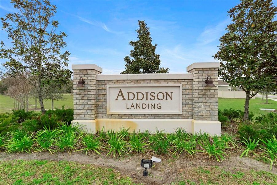 Front exterior of a new home in Addison Landing, Deland, FL, highlighting curb appeal (Image 28).