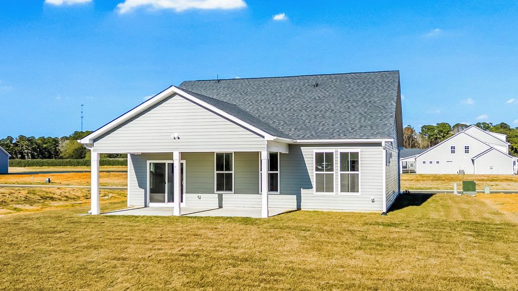 The Easton’s rear exterior offers generous outdoor living with a wide, open backyard The Easton’s rear exterior offers generous outdoor living with a wide, open backyard