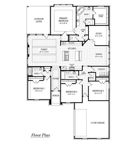 2D floor plan layout for the Samantha by Chesmar Homes in The Grove at Blackhawk, Pflugerville, TX (Image 4). 2D floor plan layout for the Samantha by Chesmar Homes in The Grove at Blackhawk, Pflugerville, TX (Image 4).