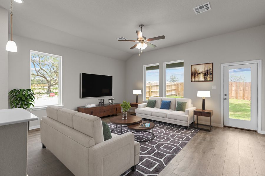 Representative furnished interior of a home built from the Keller by Beazer Homes in Hunter's Ranch, San Antonio (Image 7). Representative furnished interior of a home built from the Keller by Beazer Homes in Hunter's Ranch, San Antonio (Image 7).