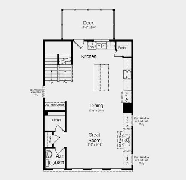 2D floor plan layout of this home in Somerset at Veterans Memorial, Mableton, GA (Image 3).