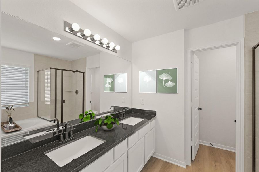 Relaxing owner's bath (*Photo not of actual home and used for illustration purposes only.)