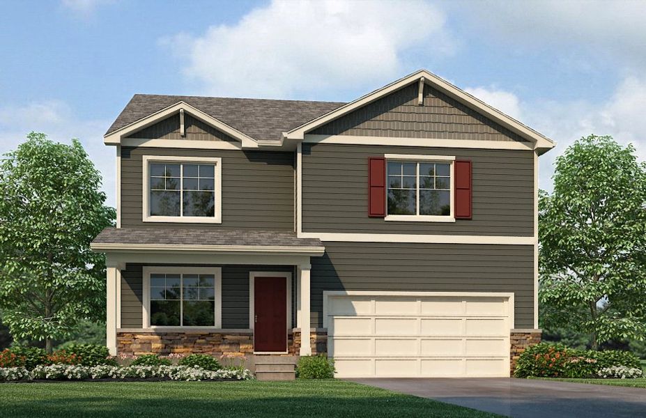 Representative exterior photo of a completed home built from the Bridgeport by D.R. Horton in Brighton Crossing, Brighton, CO (Image 2).