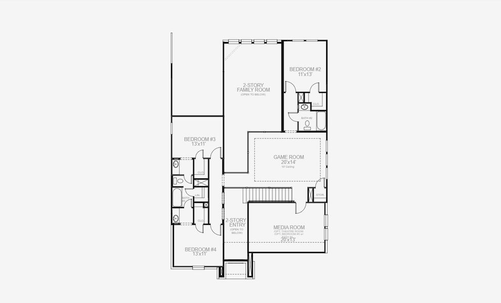 2D floor plan layout of this home in Amira 50', Tomball, TX (Image 3). 2D floor plan layout of this home in Amira 50', Tomball, TX (Image 3).