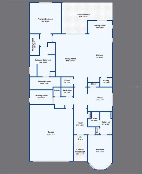 2D floor plan layout of this home in Del Webb Stone Creek, Ocala, FL (Image 5).