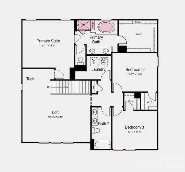 Second Floor Plan - Additional Highlights Include: shower in main floor bath and laminate flooring throughout first floor living areas Second Floor Plan - Additional Highlights Include: shower in main floor bath and laminate flooring throughout first floor living areas