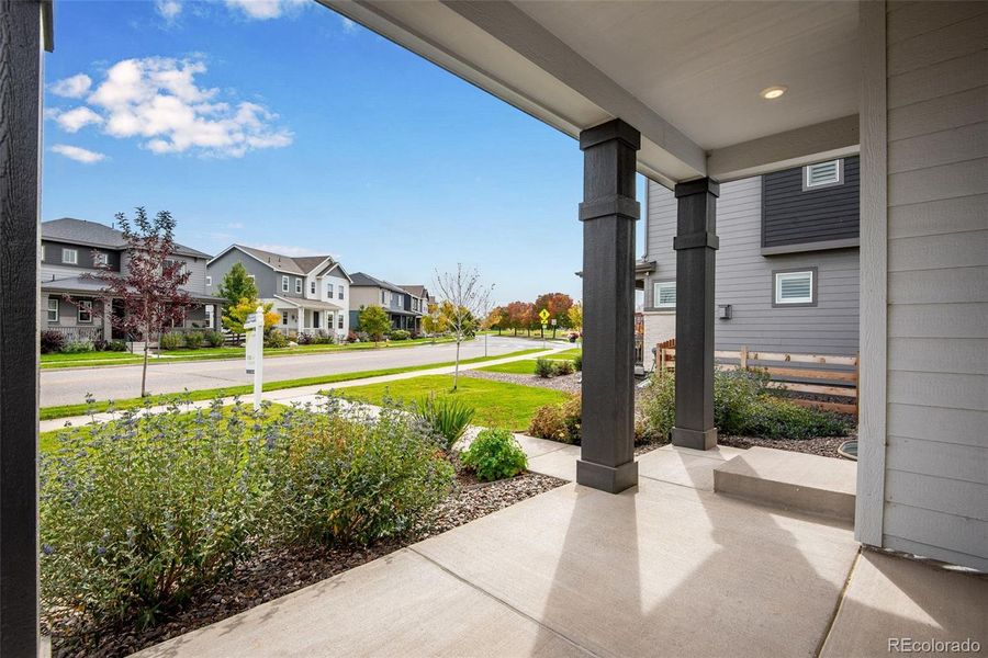 Exterior details and patio area of a home in Crescendo Collection at Reunion, Commerce City (Image 24). Exterior details and patio area of a home in Crescendo Collection at Reunion, Commerce City (Image 24).