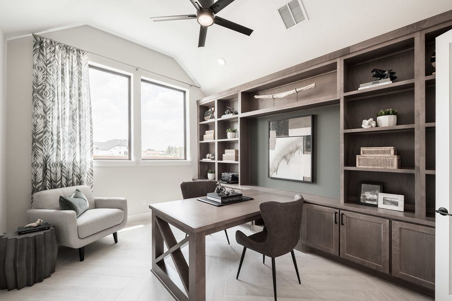 Representative furnished interior of a home built from the Carignan by Tri Pointe Homes in Woodson’s Reserve, Spring (Image 42).