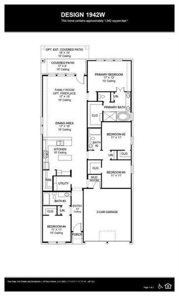 2D floor plan layout of this home in Devonshire - Reserve 45', Forney, TX (Image 3).