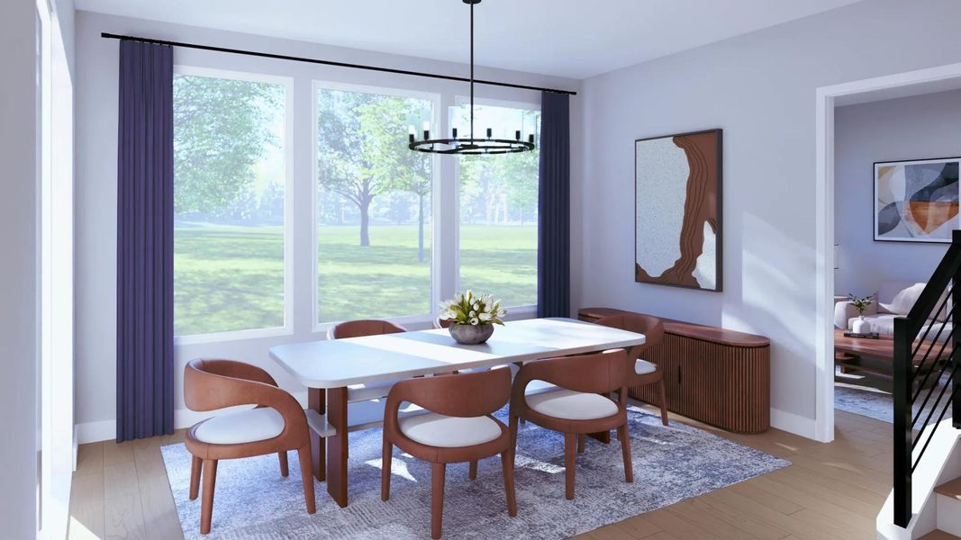 Furnished interior view inside a new home in Lakes of Cane Island - 80', Katy (Image 3).