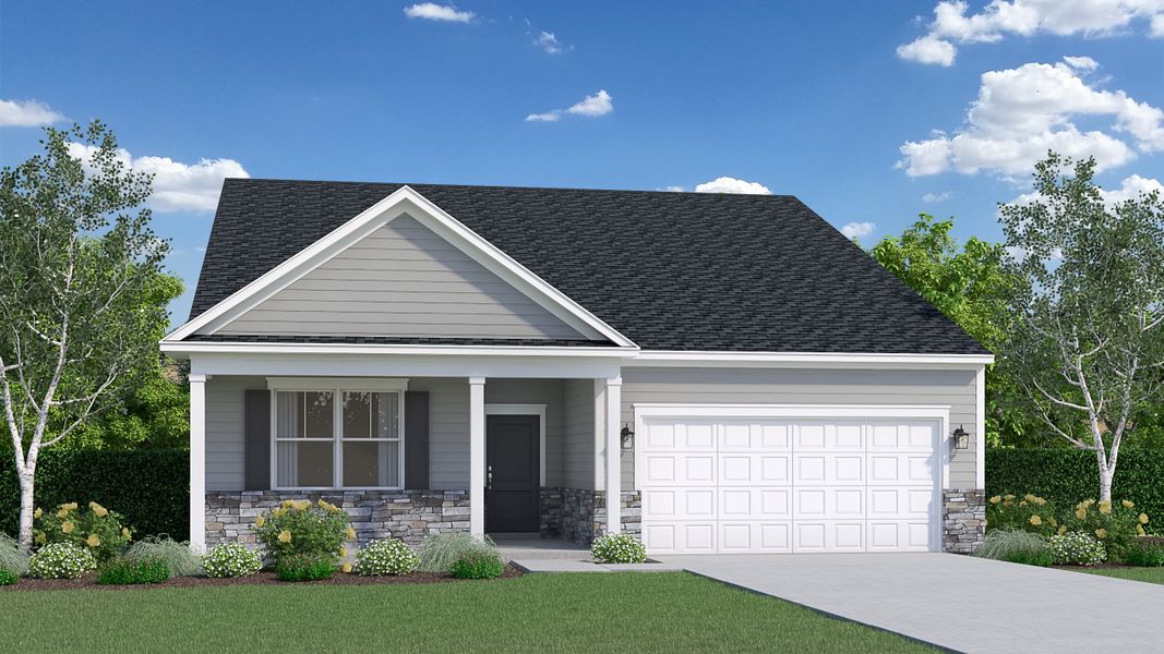 Representative exterior photo of a completed home built from the Everette by Veranda Homes in Hitchcock Preserve 55', Aiken, SC (Image 4).