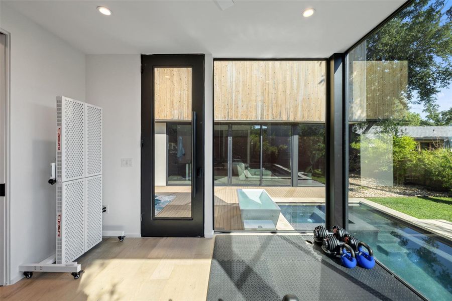 Exterior details and patio area of a home in , Austin (Image 26).