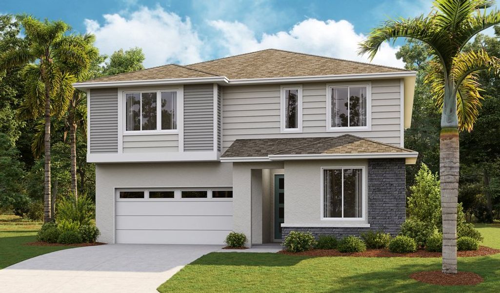 Front exterior of a home in the Seasons at Estates at Southern Pines community, located in St. Cloud, FL (Image 18). Front exterior of a home in the Seasons at Estates at Southern Pines community, located in St. Cloud, FL (Image 18).