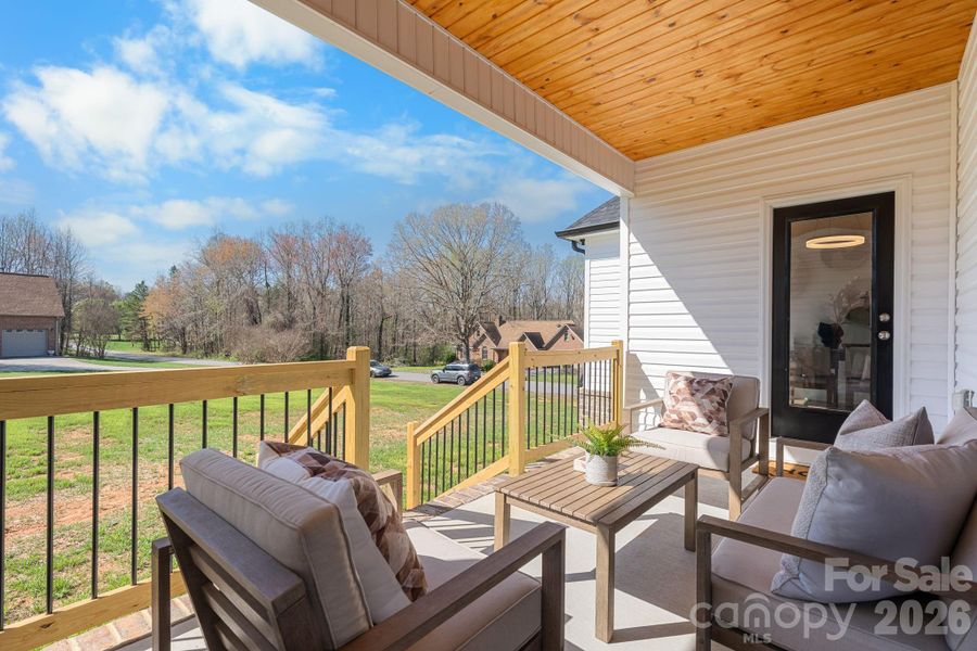 Exterior details and patio area of a home in , Conover (Image 34).