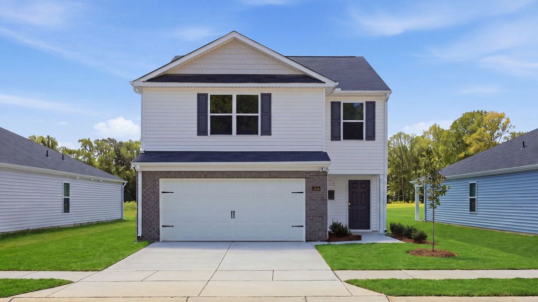 Front exterior of a new home in Carter Ridge, Greenville, NC, highlighting curb appeal (Image 20).