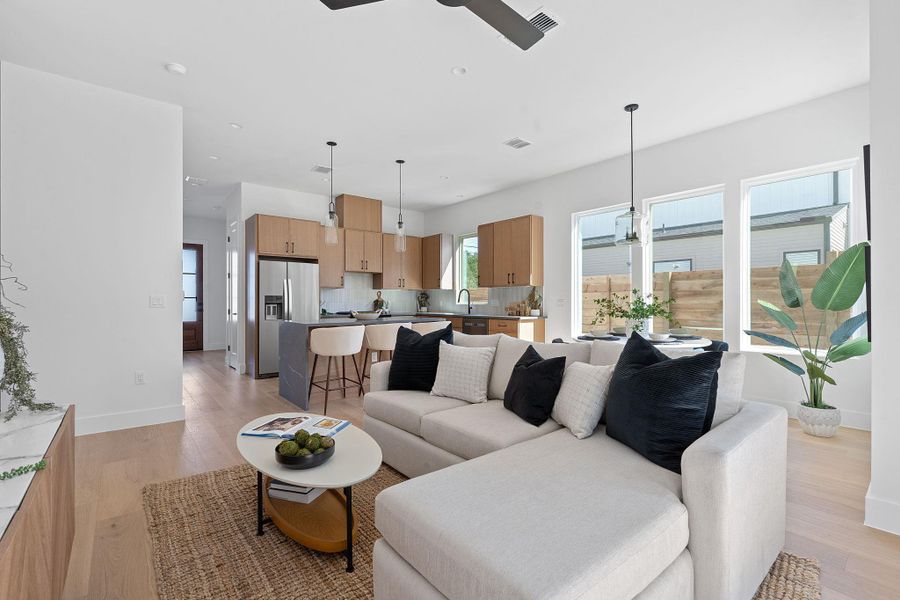 Furnished interior view inside a new home in , Austin (Image 3). Furnished interior view inside a new home in , Austin (Image 3).