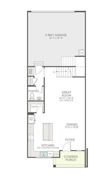 2D floor plan layout for the Clarion by Tri Pointe Homes in Grahym at Southbridge, Fort Mill, SC (Image 5).