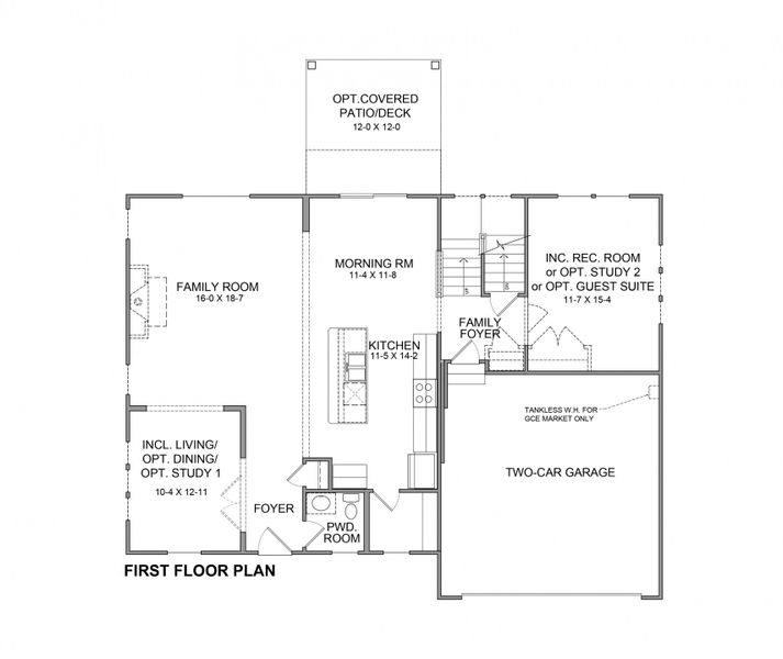 2D floor plan layout for the Wyatt by Fischer Homes in Breakfast Point East, Panama City Beach, FL (Image 3).