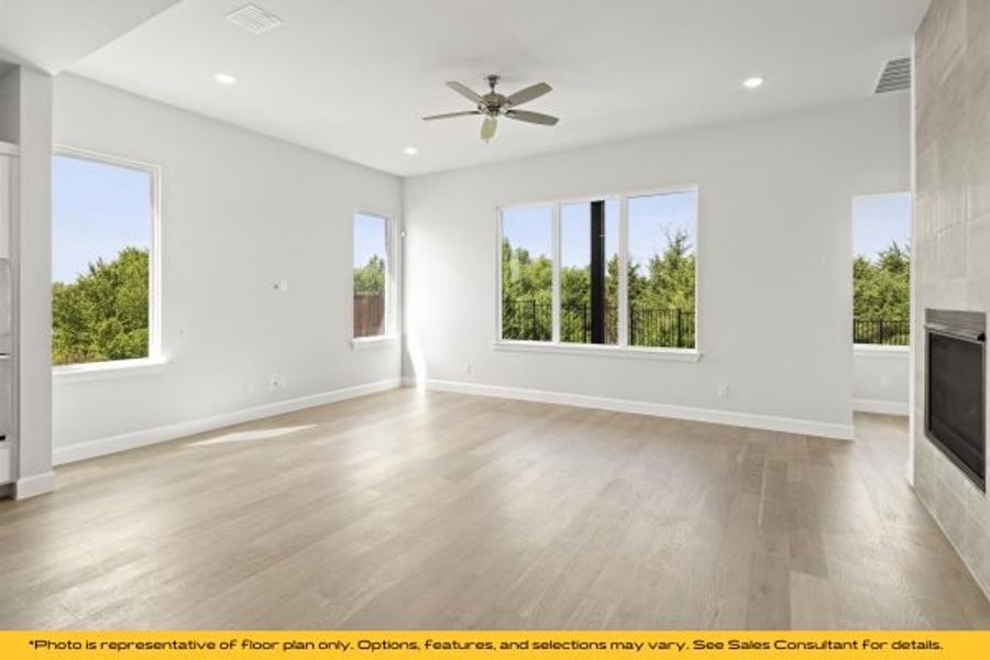 Representative unfurnished interior of a home built from the The Barbados by Stonefield Homes in The Highlands, Rockwall (Image 24).