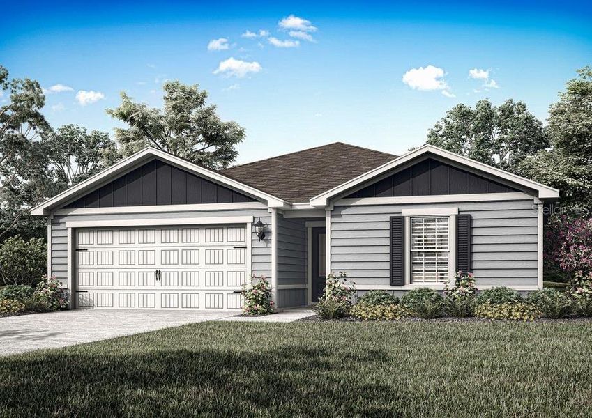 Front exterior of a new home in , Palm Coast, FL, highlighting curb appeal (Image 1). Front exterior of a new home in , Palm Coast, FL, highlighting curb appeal (Image 1).