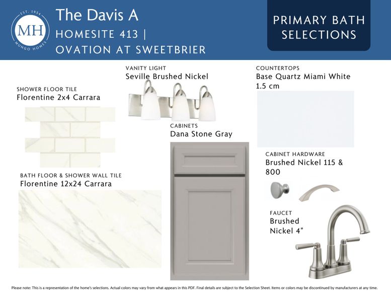 Sample of building materials used in homes in Ovation at Sweetbrier, Durham (Image 7).