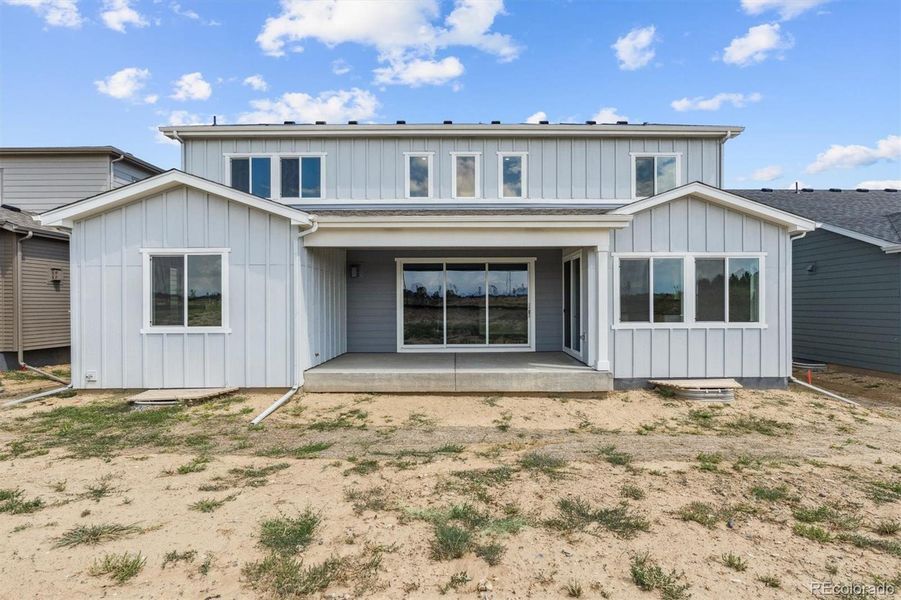Exterior details and patio area of a home in Prestige Collection at Parkdale Commons, Lafayette (Image 2).