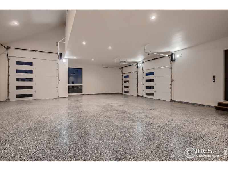 HUGE garage with epoxy floors!