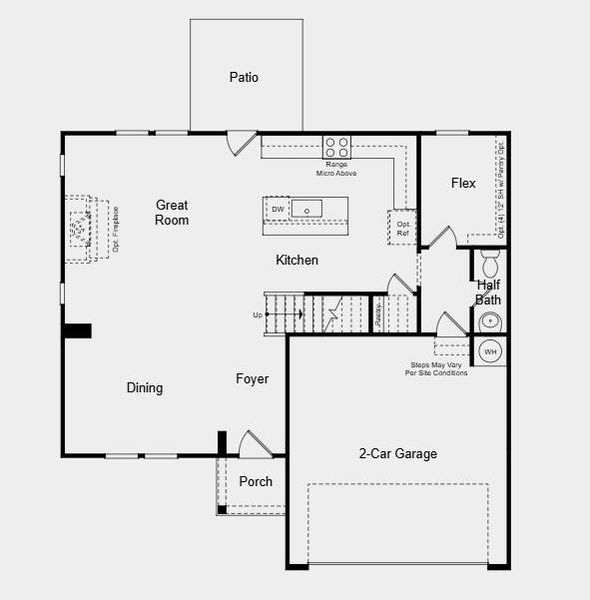 2D floor plan layout of this home in Heritage River, Euharlee, GA (Image 4).