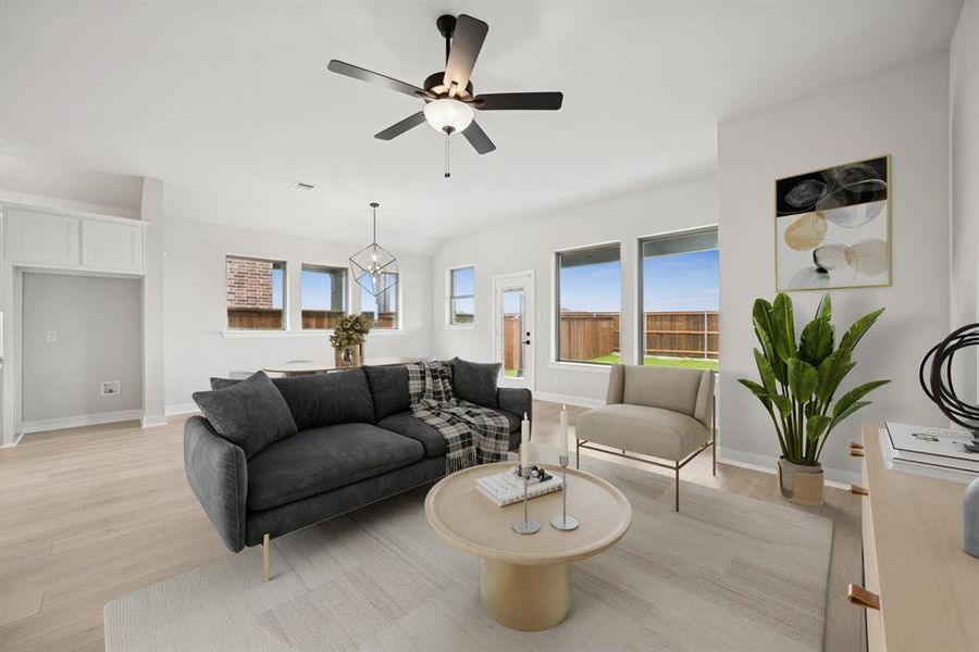 Furnished interior view inside a new home in Creekshaw – Classic, Royse City (Image 11). Furnished interior view inside a new home in Creekshaw – Classic, Royse City (Image 11).