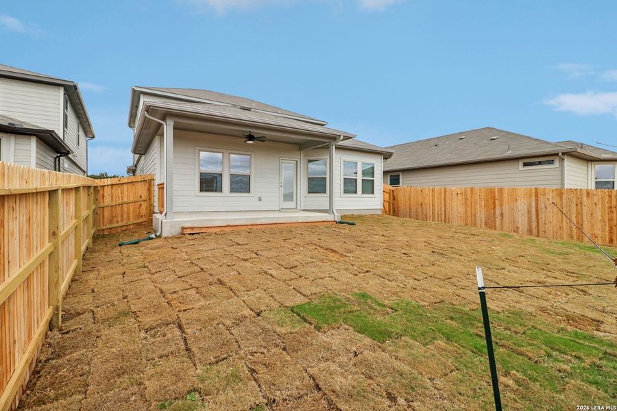 Exterior details and patio area of a home in Legendary Trails - Premier Series, Cibolo (Image 27).