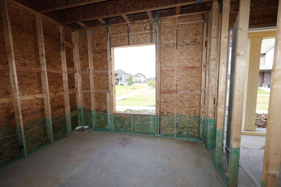 In-progress construction of a new home in Pomona - Grove Row Collection, Manvel, TX (Image 9).