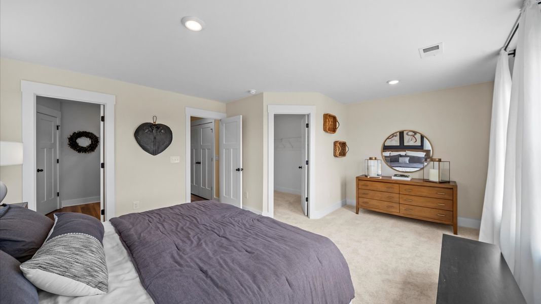 Representative furnished interior of a home built from the Corner Litchfield by DRB Homes in Gresham Station, Simpsonville (Image 21).