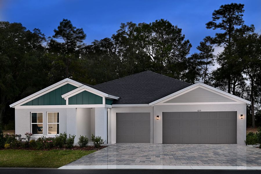 Representative exterior photo of a completed home built from the Palmetto by Casa Fresca Homes in Cherrywood Preserve, Ocala, FL (Image 22).