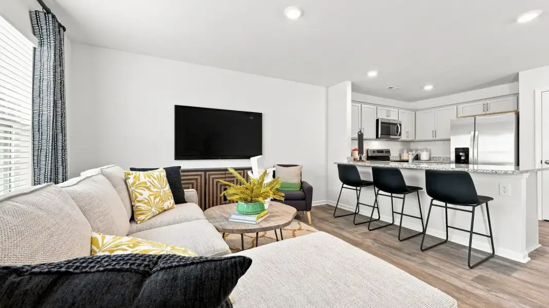 Furnished interior view inside a new home in The Townes at Hunter Hill, Rocky Mount (Image 14).
