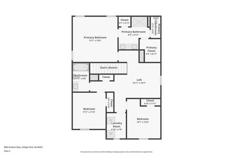 2D floor plan layout of this home in Hawthorne Station, College Park, GA (Image 4). 2D floor plan layout of this home in Hawthorne Station, College Park, GA (Image 4).