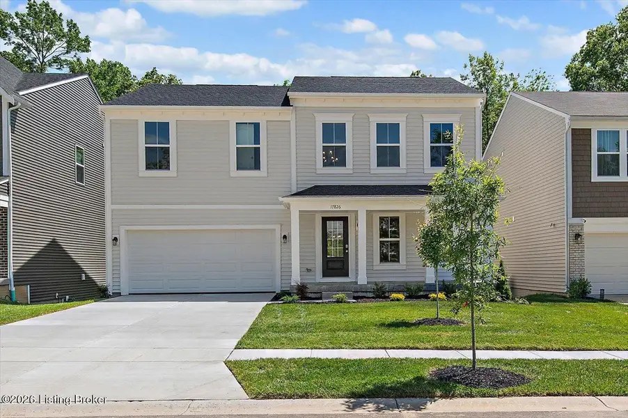 Front exterior of a new home in Bridle Run, Louisville, KY, highlighting curb appeal (Image 2). Front exterior of a new home in Bridle Run, Louisville, KY, highlighting curb appeal (Image 2).
