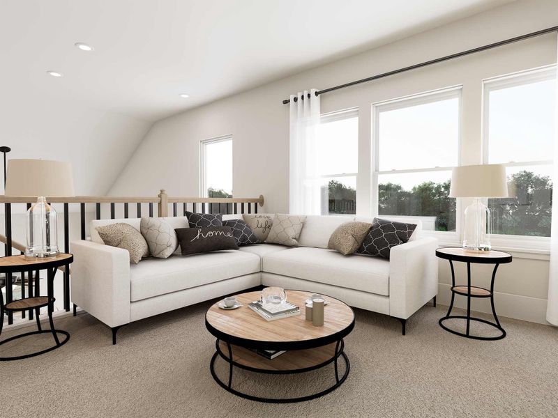 Representative furnished interior of a home built from the The Cody by David Weekley Homes in Elyson - Grove Row Collection, Katy (Image 6).