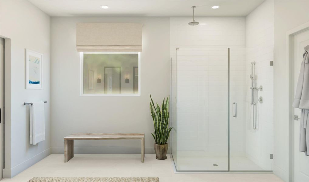 Luxurious primary bath (*Artist rendering used for illustration purposes only.)