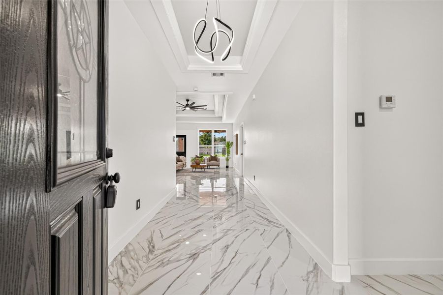 Welcoming entryway creates an elegant first impression