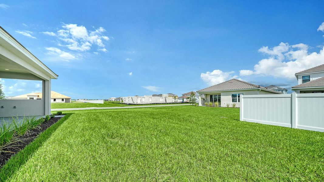 Exterior details and patio area of a home in Windward Real Estate and Homes for Sale in Sarasota, FL - Neal Communities, Lakewood Ranch (Image 26).