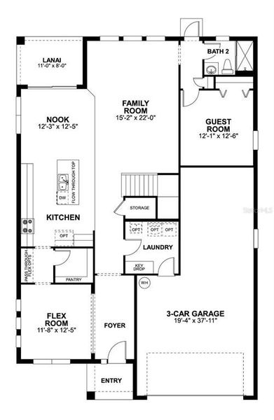 2D floor plan layout of this home in Estates at Rivercrest, Sanford, FL (Image 2). 2D floor plan layout of this home in Estates at Rivercrest, Sanford, FL (Image 2).