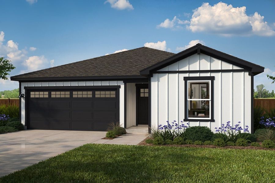 Representative exterior photo of a completed home built from the 1492 by KB Home in Watermill – Classic Collection, Uhland, TX (Image 5). Representative exterior photo of a completed home built from the 1492 by KB Home in Watermill – Classic Collection, Uhland, TX (Image 5).