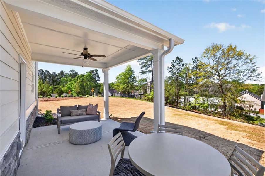 Exterior details and patio area of a home in Saddle Ridge, Calhoun (Image 2). Exterior details and patio area of a home in Saddle Ridge, Calhoun (Image 2).
