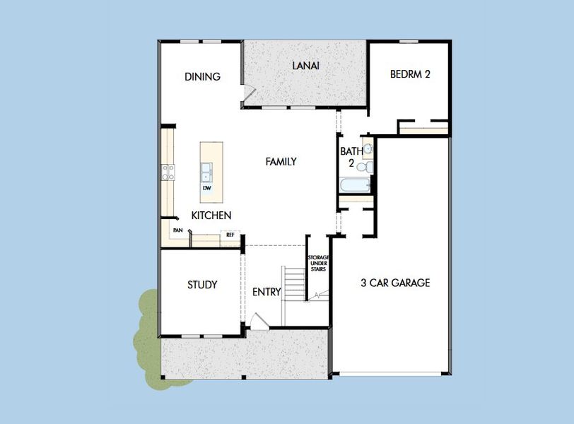 2D floor plan layout for the The Simsbury by David Weekley Homes in The Preserve at Laurelton – The Haven Collection, Green Cove Springs, FL (Image 4). 2D floor plan layout for the The Simsbury by David Weekley Homes in The Preserve at Laurelton – The Haven Collection, Green Cove Springs, FL (Image 4).