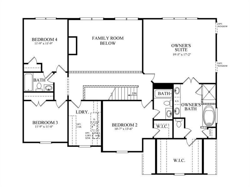 2D floor plan layout of this home in Hillshire, Cumming, GA (Image 4).