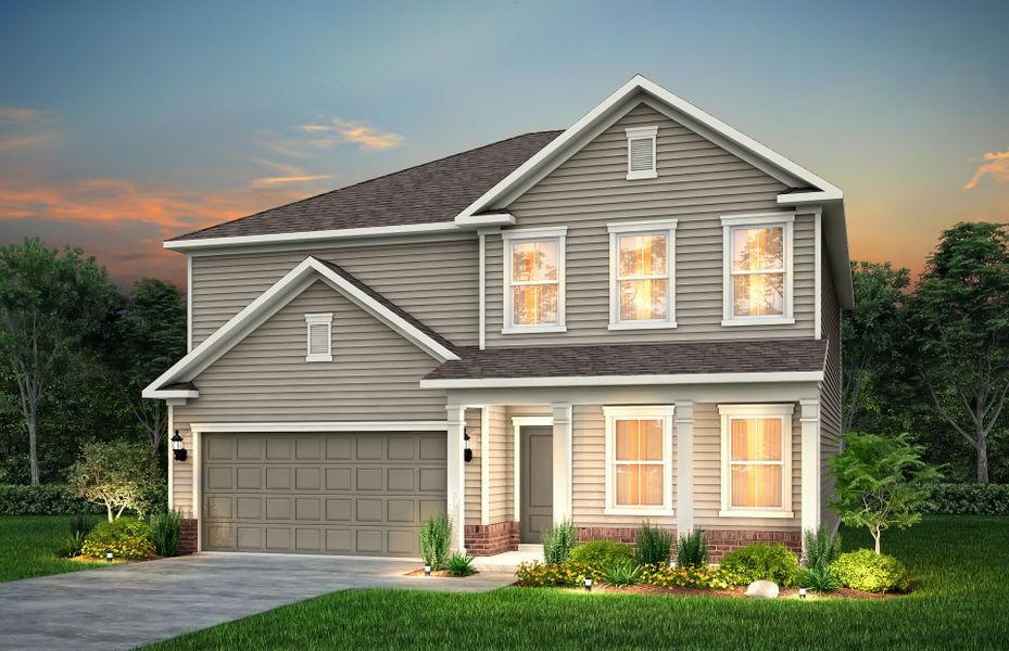 Hampton Exterior LC202 with a front porch and brick detail