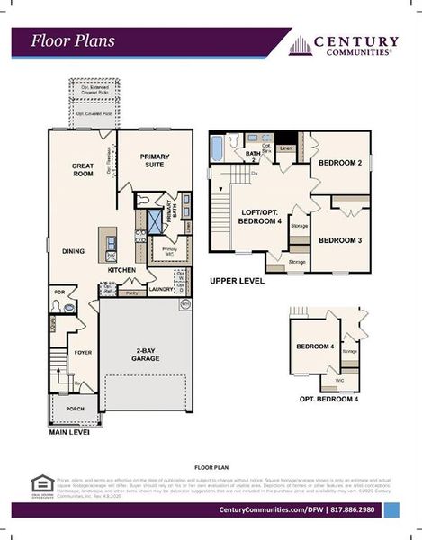 2D floor plan layout of this home in Ambergrove, Royse City, TX (Image 5).